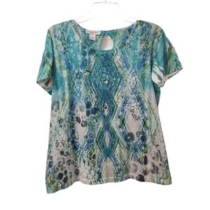 Christopher & Banks Shirt Size M Blue and Green